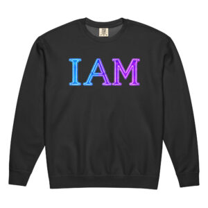 I AM Neon Unisex Fleece Crewneck Sweatshirt 001