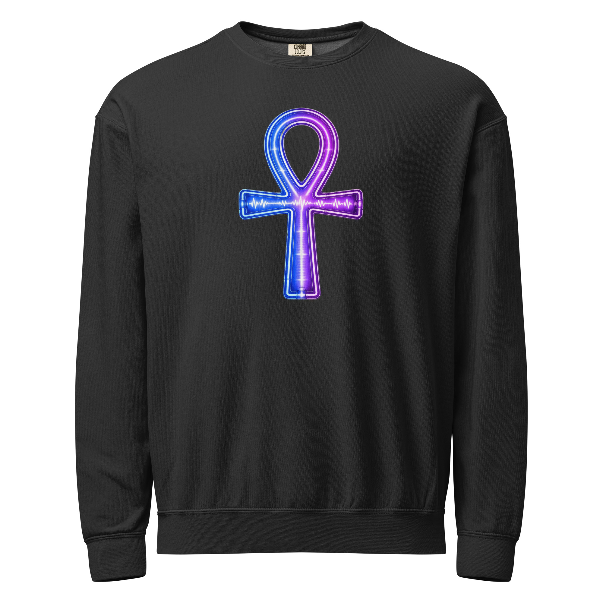 Ankh Neon Unisex Fleece Crewneck Sweatshirt 001 - Image 2