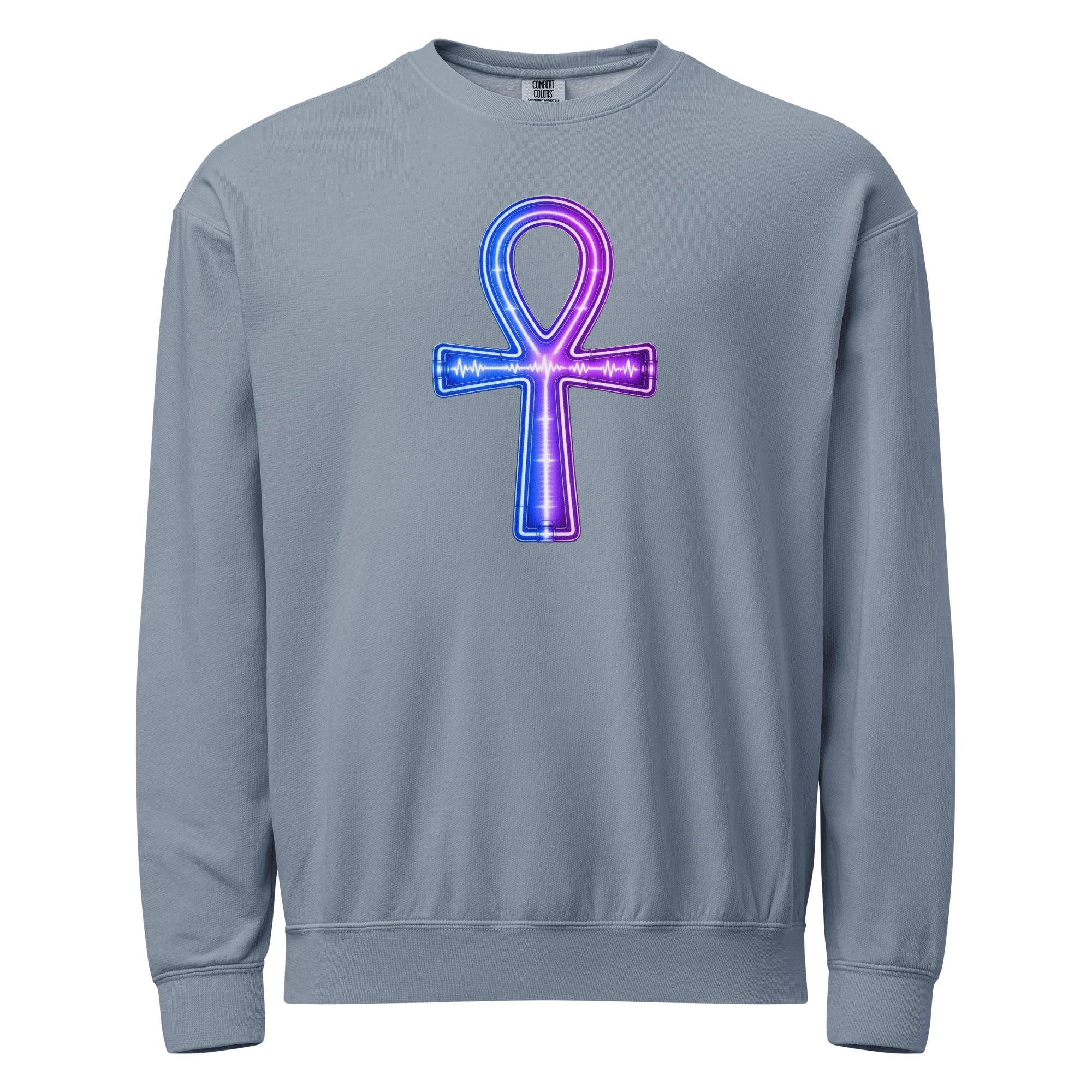Ankh Neon Unisex Fleece Crewneck Sweatshirt 001 - Image 7