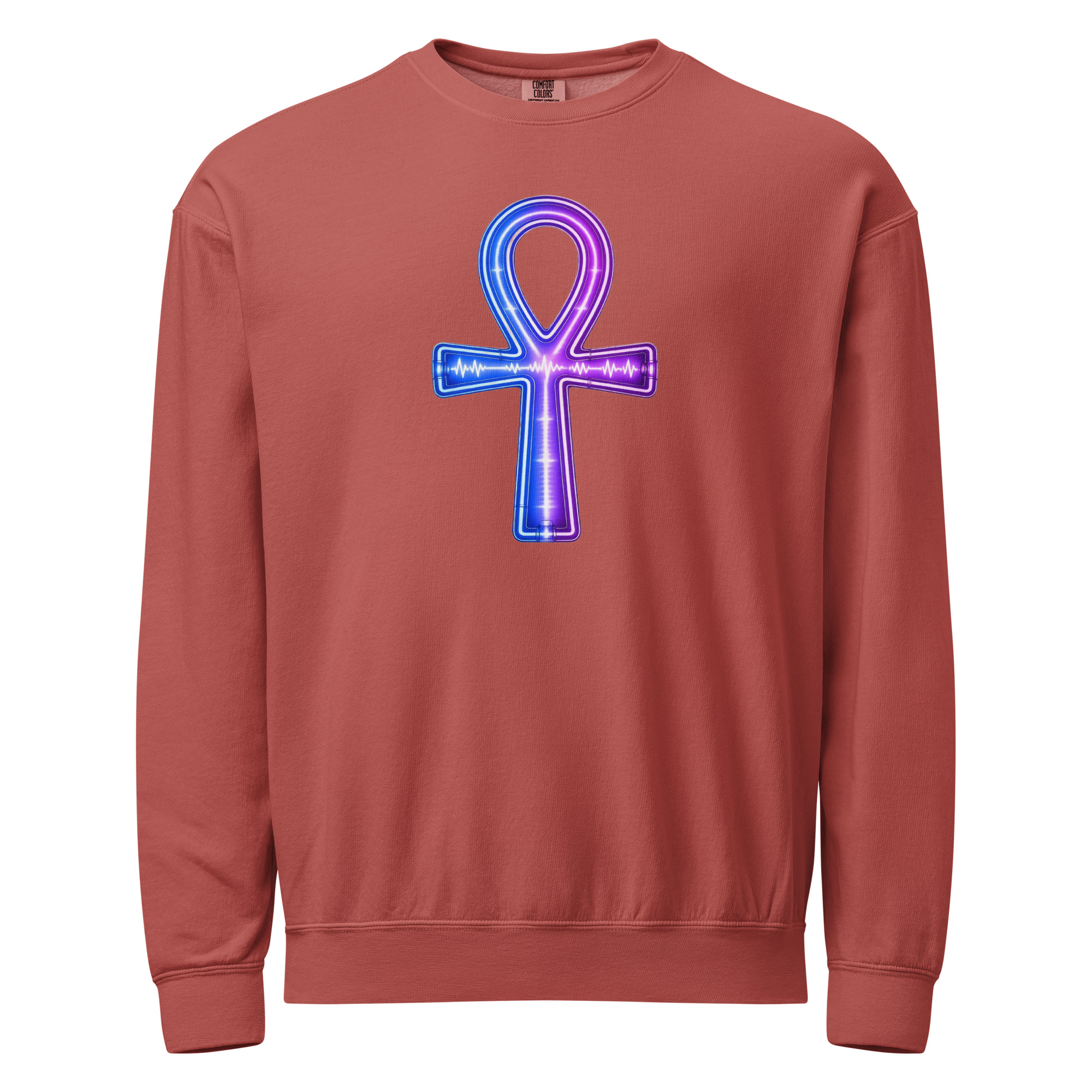 Ankh Neon Unisex Fleece Crewneck Sweatshirt 001 - Image 4