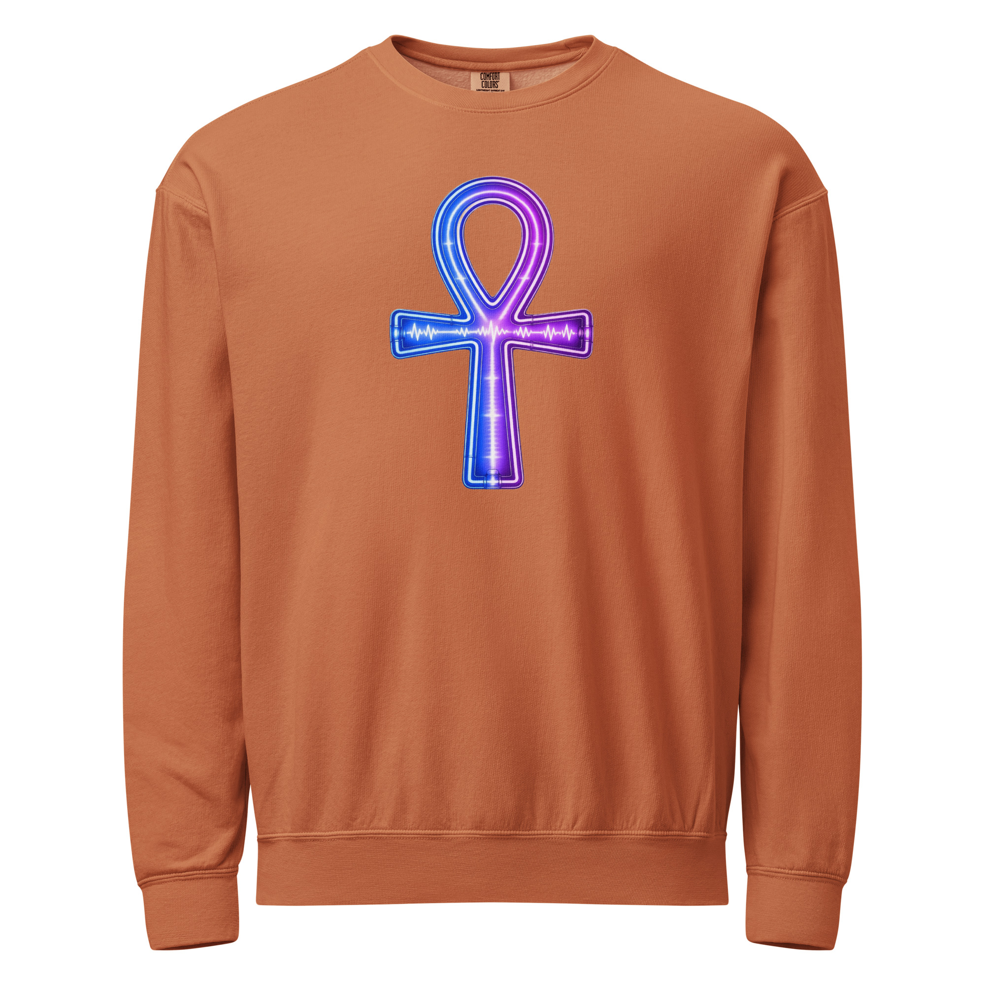 Ankh Neon Unisex Fleece Crewneck Sweatshirt 001 - Image 6
